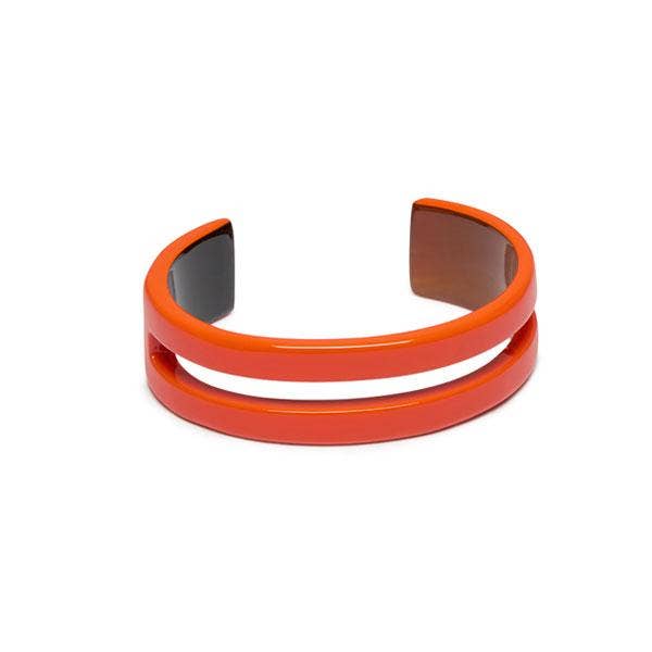 Orange horn jewelry cuff/bangle/bracelet holiday accessory. : Small