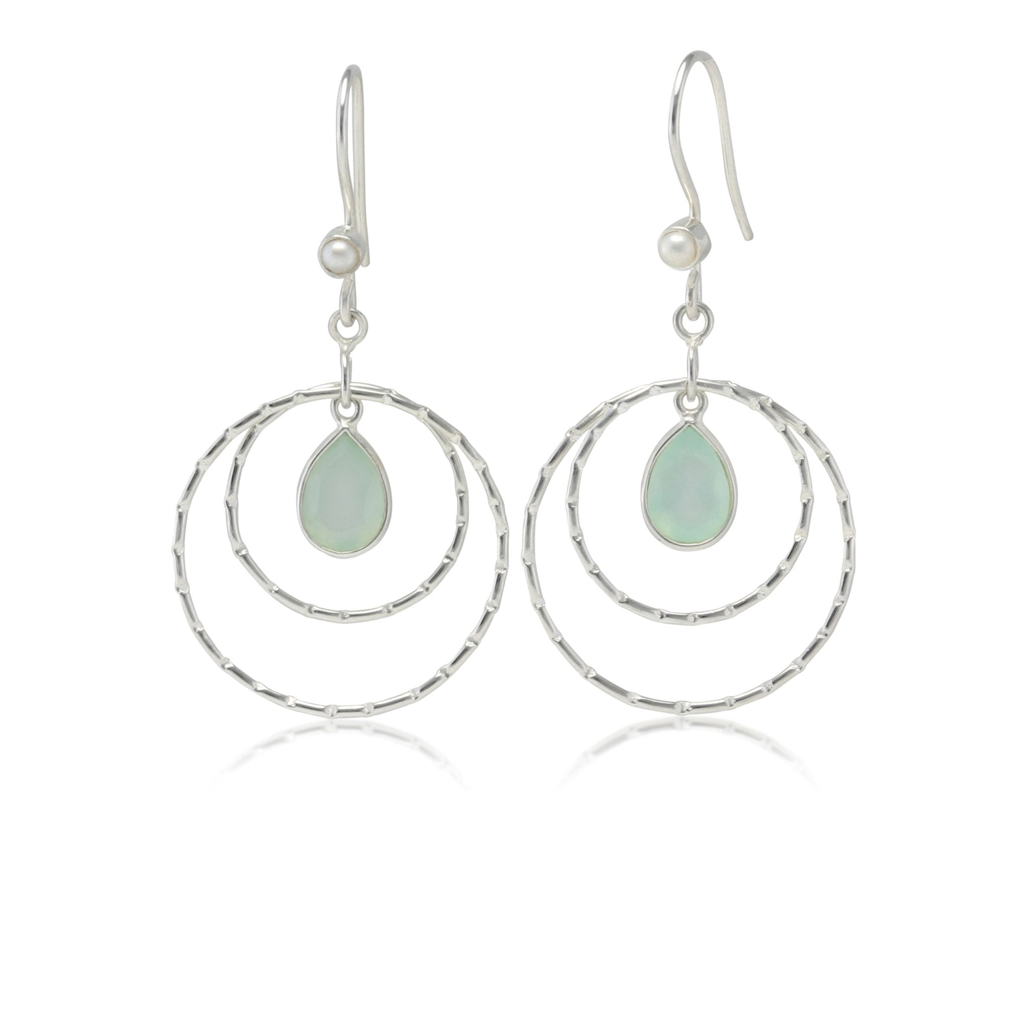Aqua Chalcedony Drop Earrings - The Nancy Smillie Shop - Art, Jewellery & Designer Gifts Glasgow