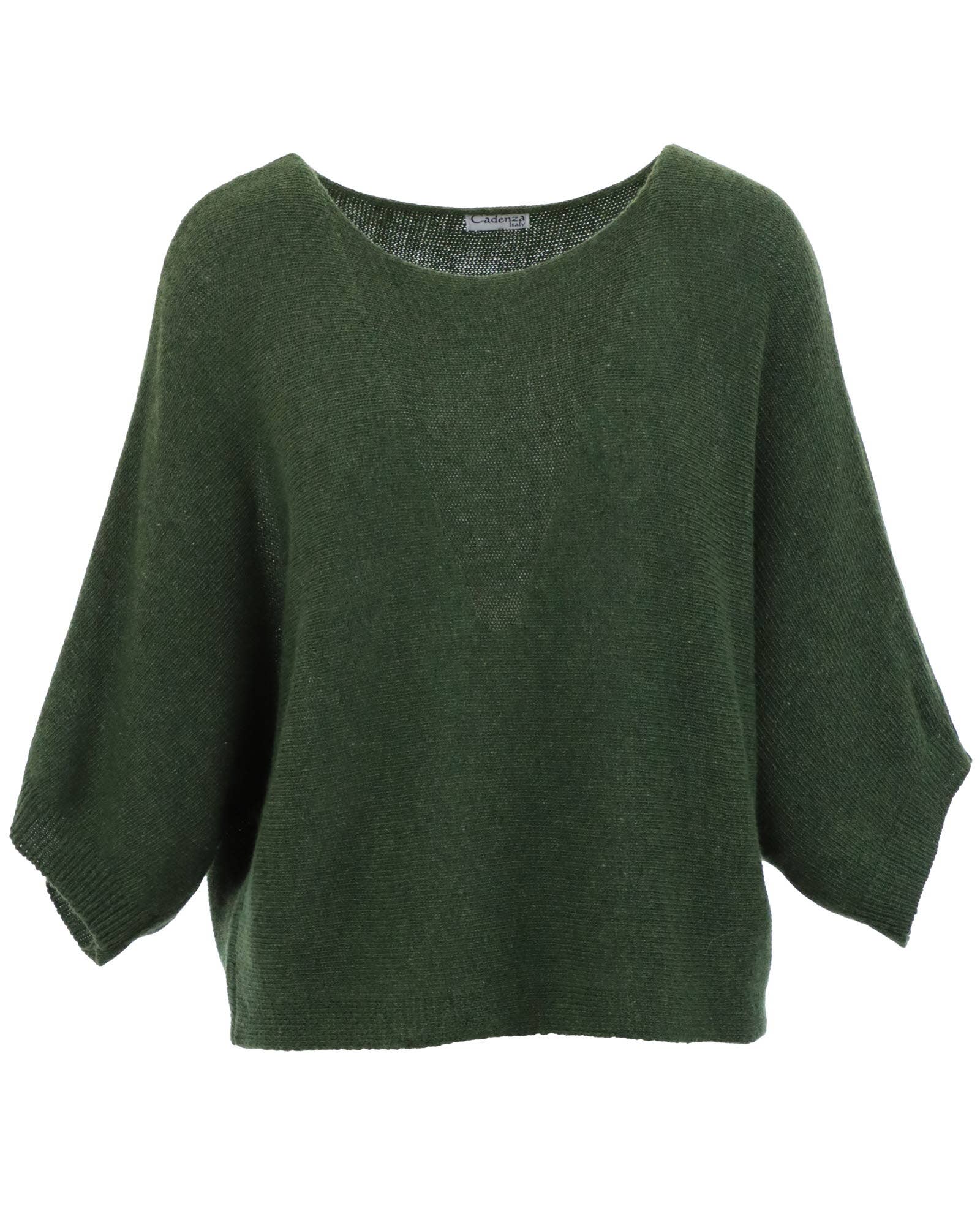 Cashmere Blend Boat Neck Tunic: Forest Green