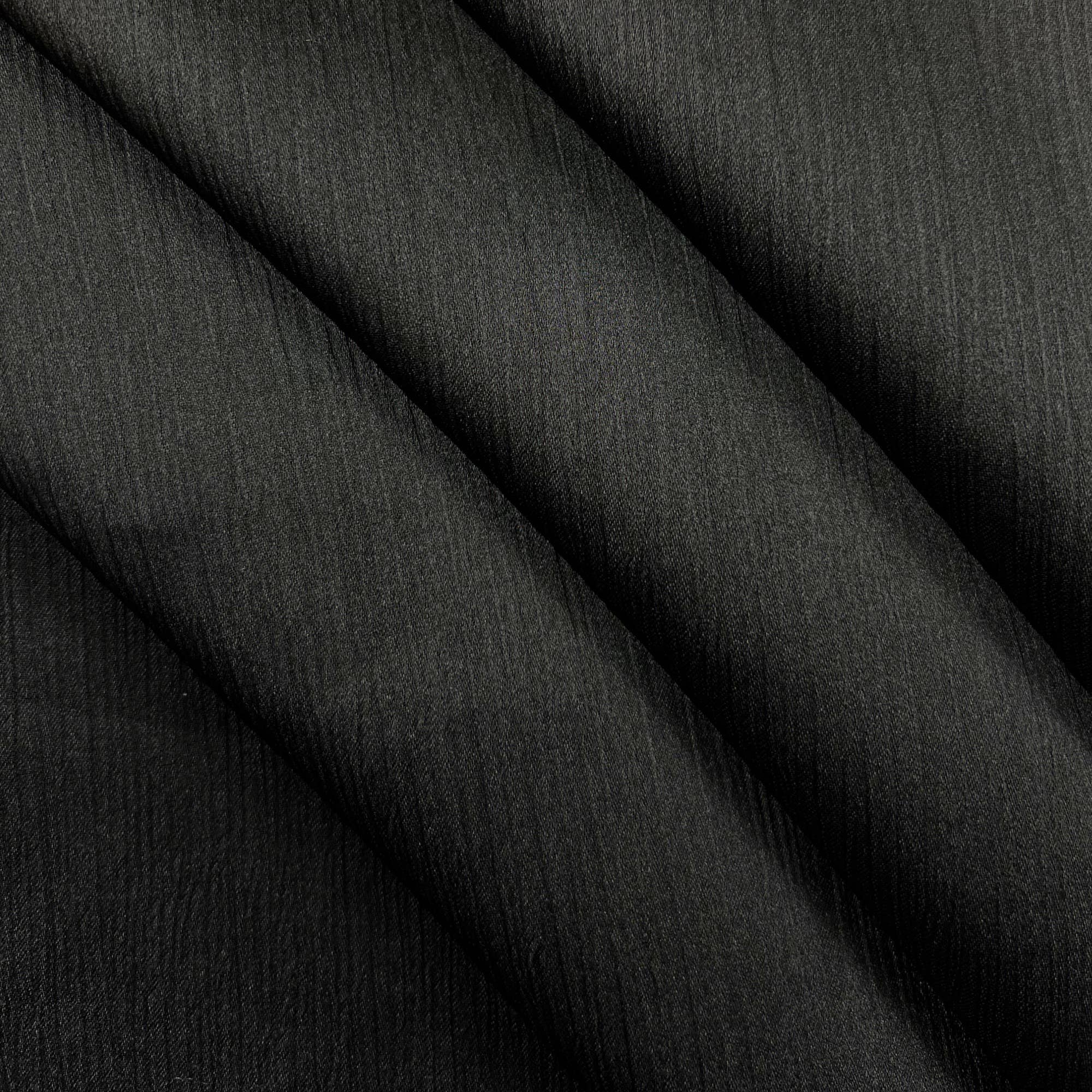 Plain Ribbed Long Satin Scarf: Charcoal