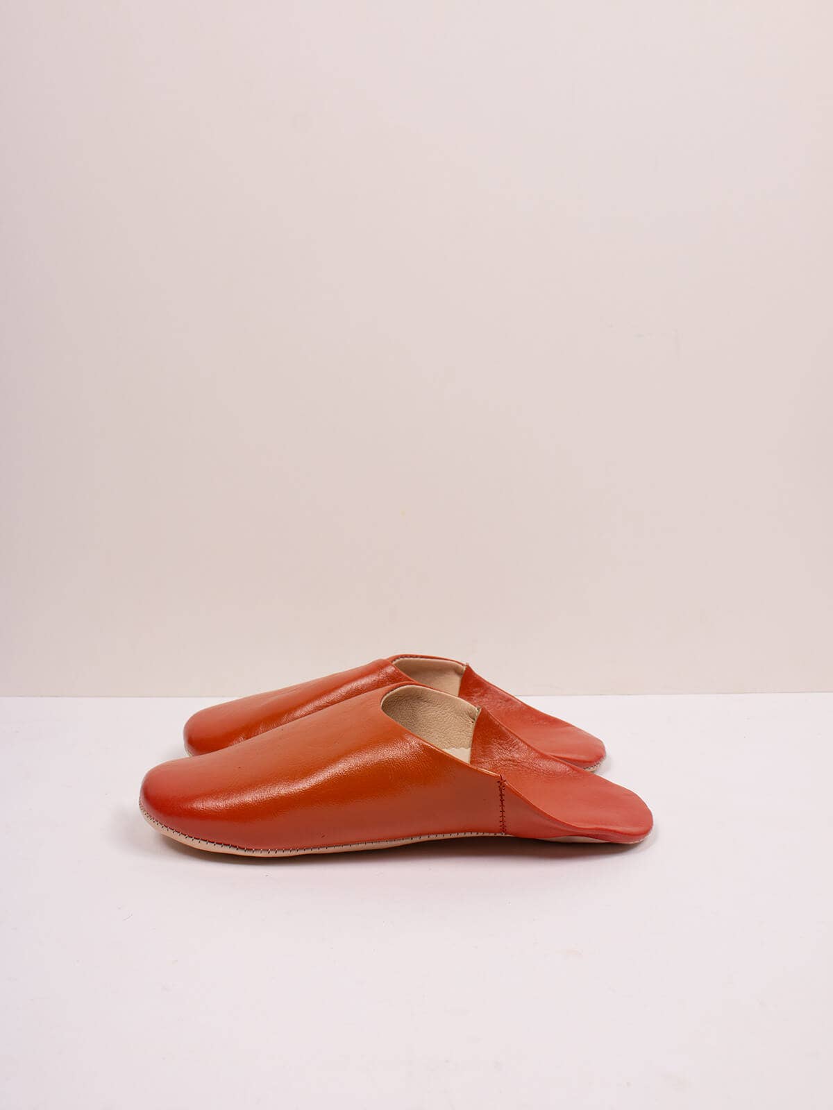 Moroccan Babouche Basic Slippers, Burnt Orange: Medium