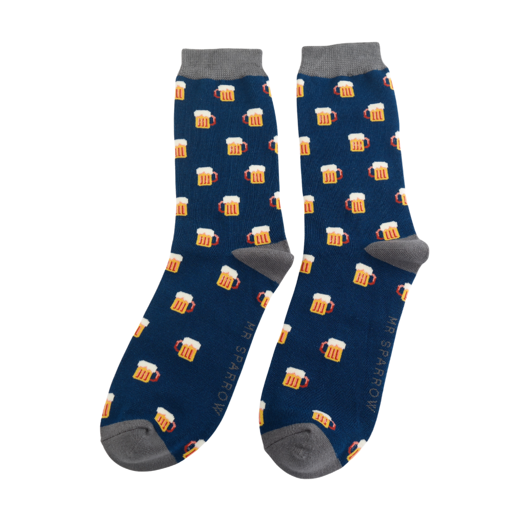 Beer Navy Socks