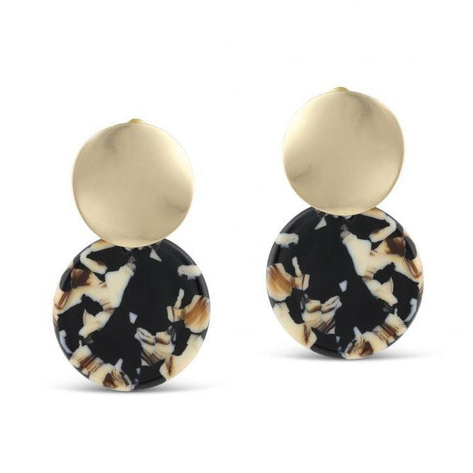 Beige Brown Black Sarah Earrings - The Nancy Smillie Shop - Art, Jewellery & Designer Gifts Glasgow