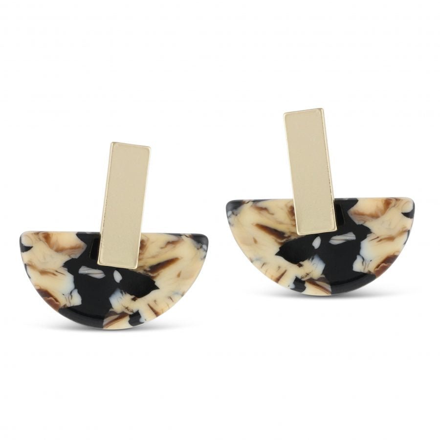 Beige/Brown/Black Zara Earrings - The Nancy Smillie Shop - Art, Jewellery & Designer Gifts Glasgow