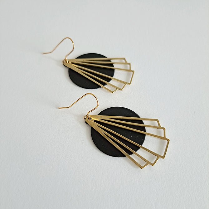 Black Circle Earrings - The Nancy Smillie Shop - Art, Jewellery & Designer Gifts Glasgow