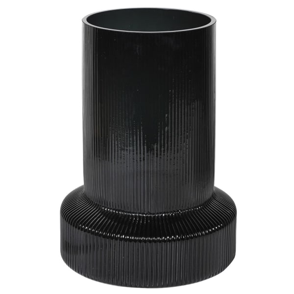 Black Ribbed Glass Vase - The Nancy Smillie Shop - Art, Jewellery & Designer Gifts Glasgow