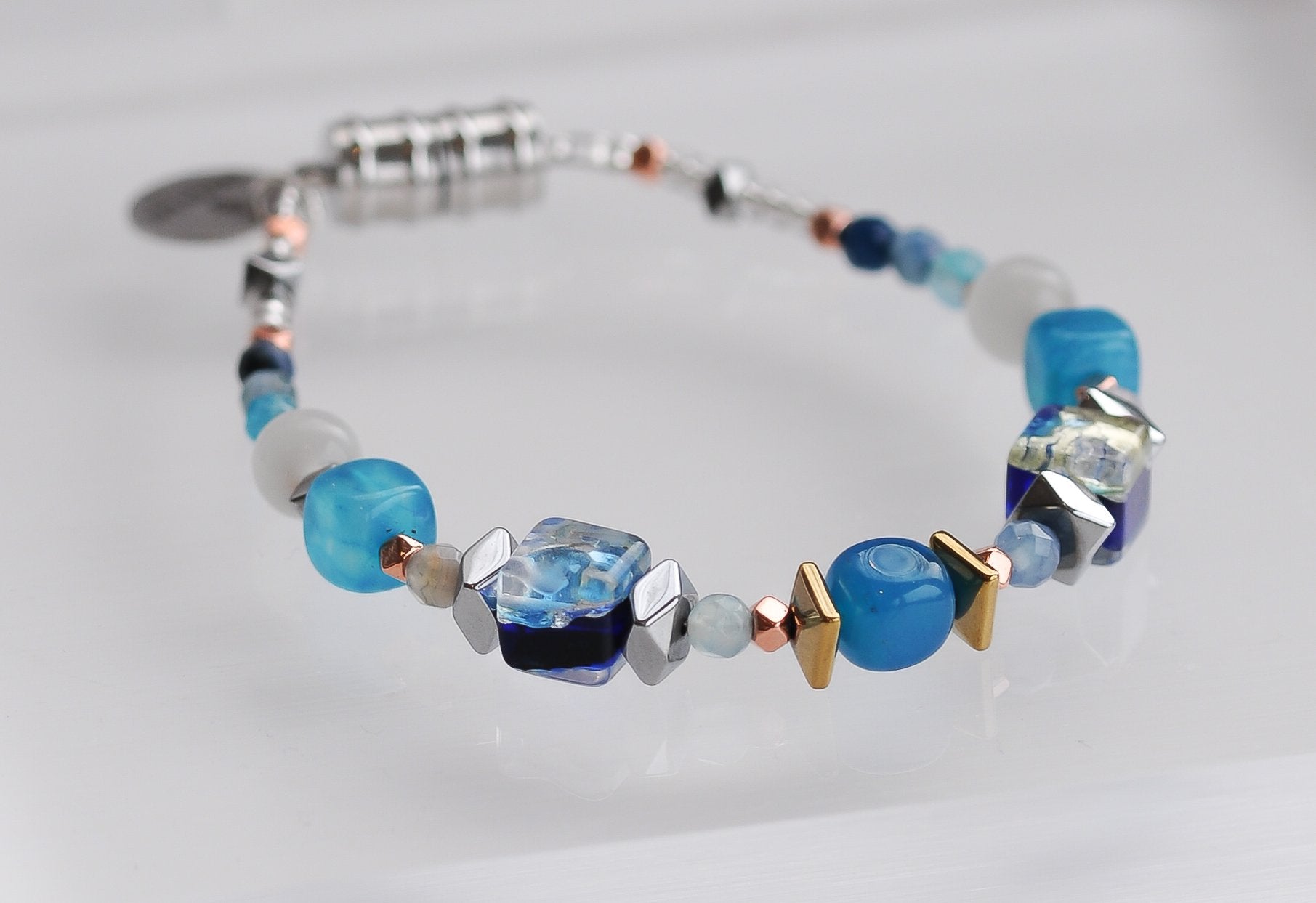 Blue Agate Bracelet - The Nancy Smillie Shop - Art, Jewellery & Designer Gifts Glasgow