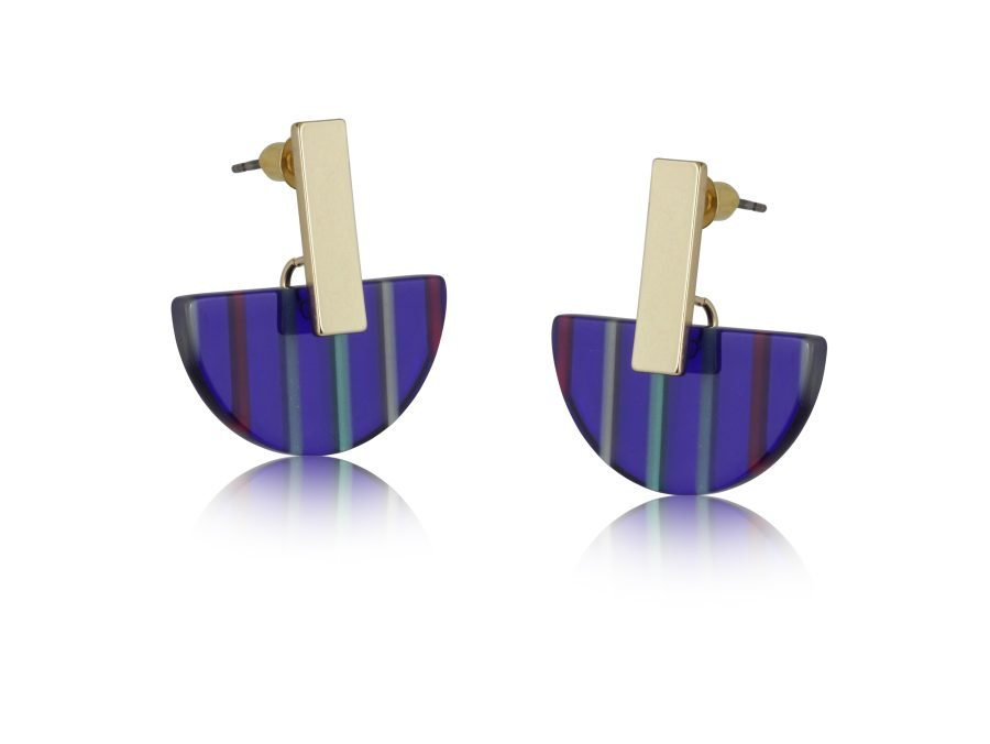 Blue Half Carine Earrings - The Nancy Smillie Shop - Art, Jewellery & Designer Gifts Glasgow