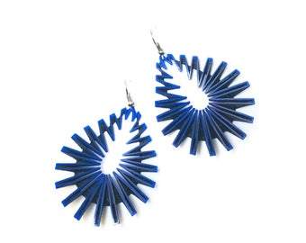Blue on Black Drop Earrings - The Nancy Smillie Shop - Art, Jewellery & Designer Gifts Glasgow