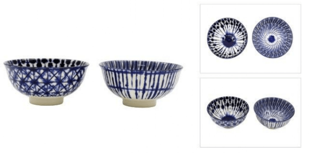 Blue Patterned Bowl Large - The Nancy Smillie Shop - Art, Jewellery & Designer Gifts Glasgow