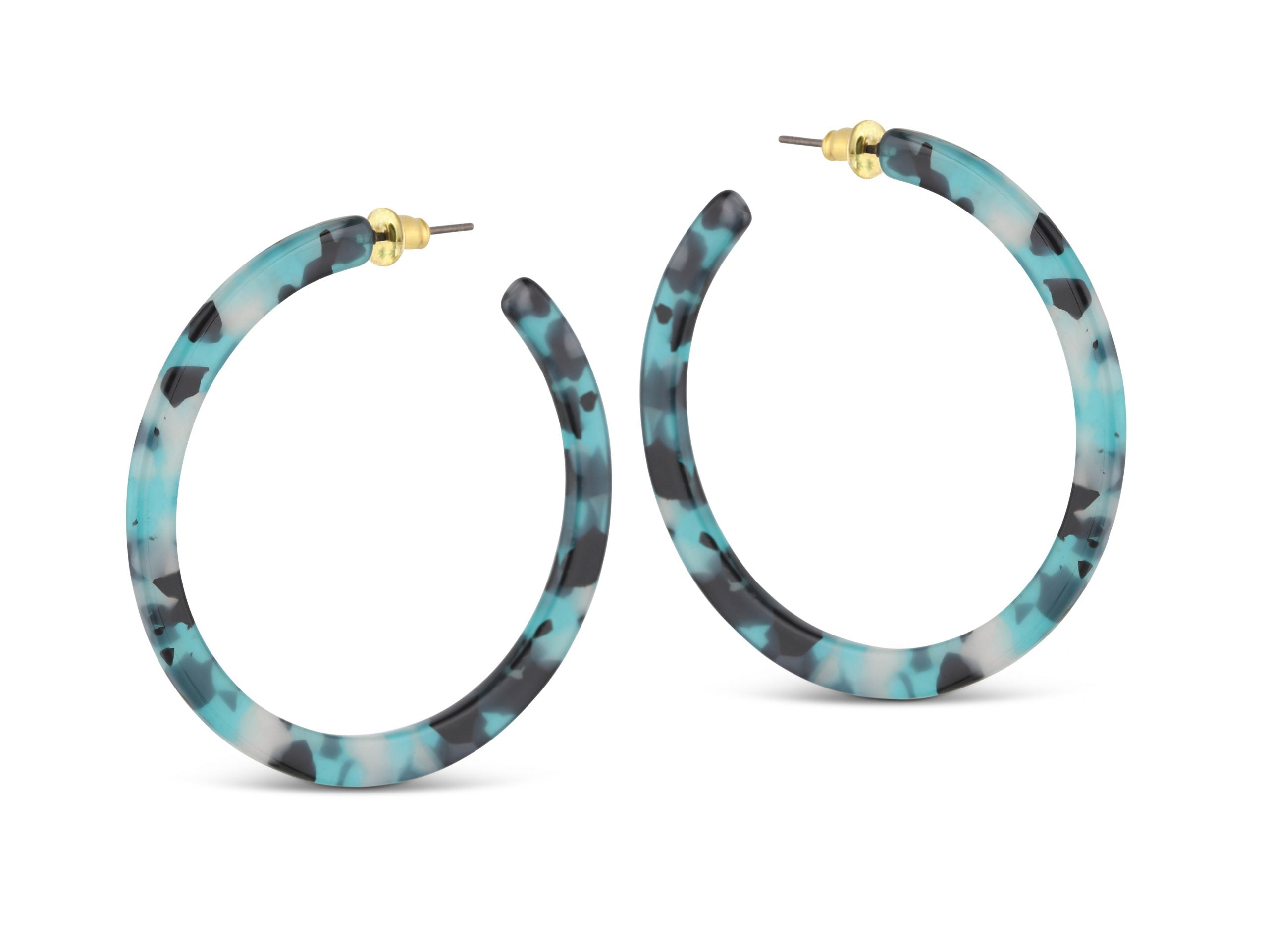 Blue/Black Sophia Resin Hoops - The Nancy Smillie Shop - Art, Jewellery & Designer Gifts Glasgow