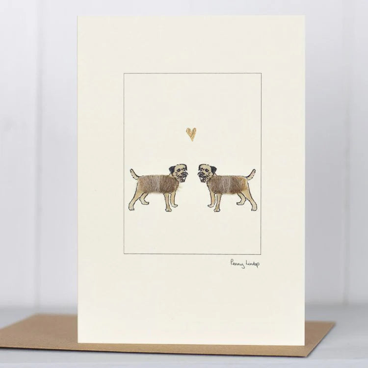 border terriers in love card