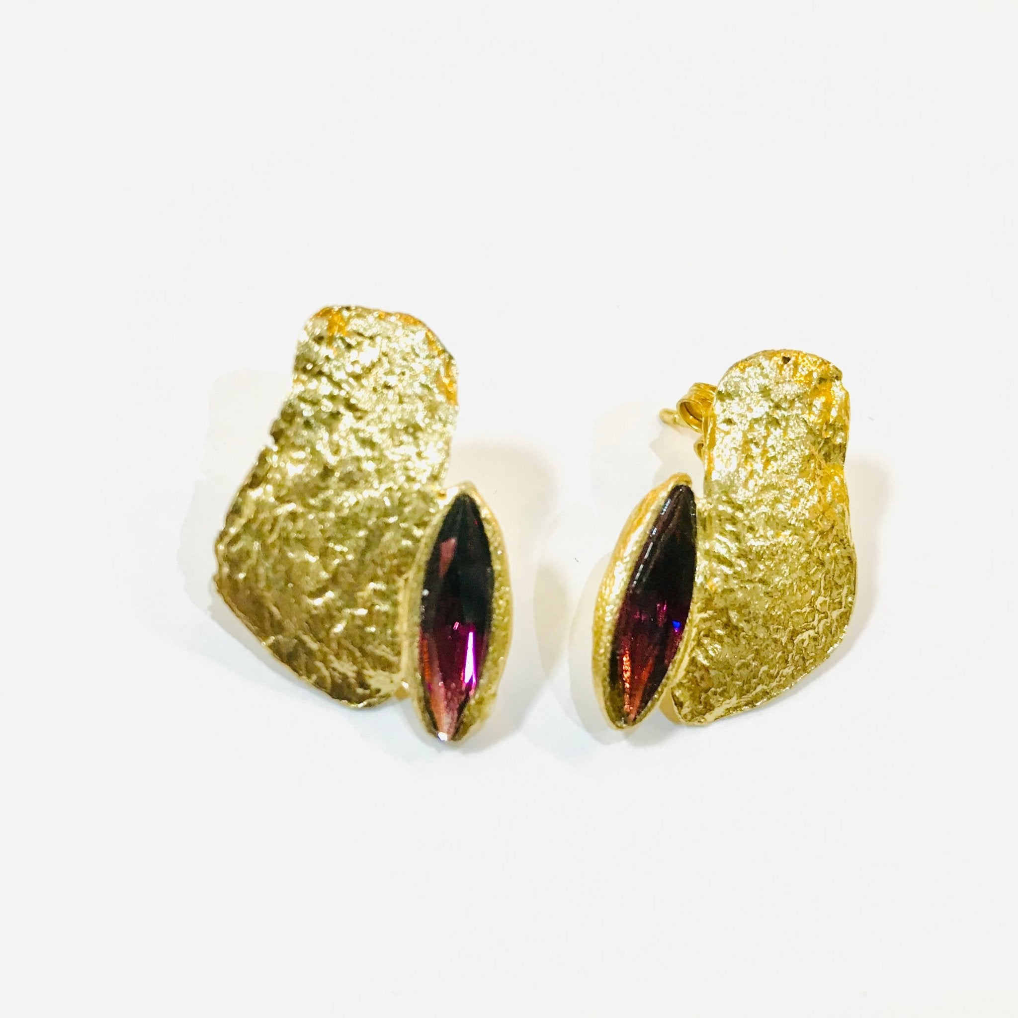 Bronze Purple Earrings - The Nancy Smillie Shop - Art, Jewellery & Designer Gifts Glasgow