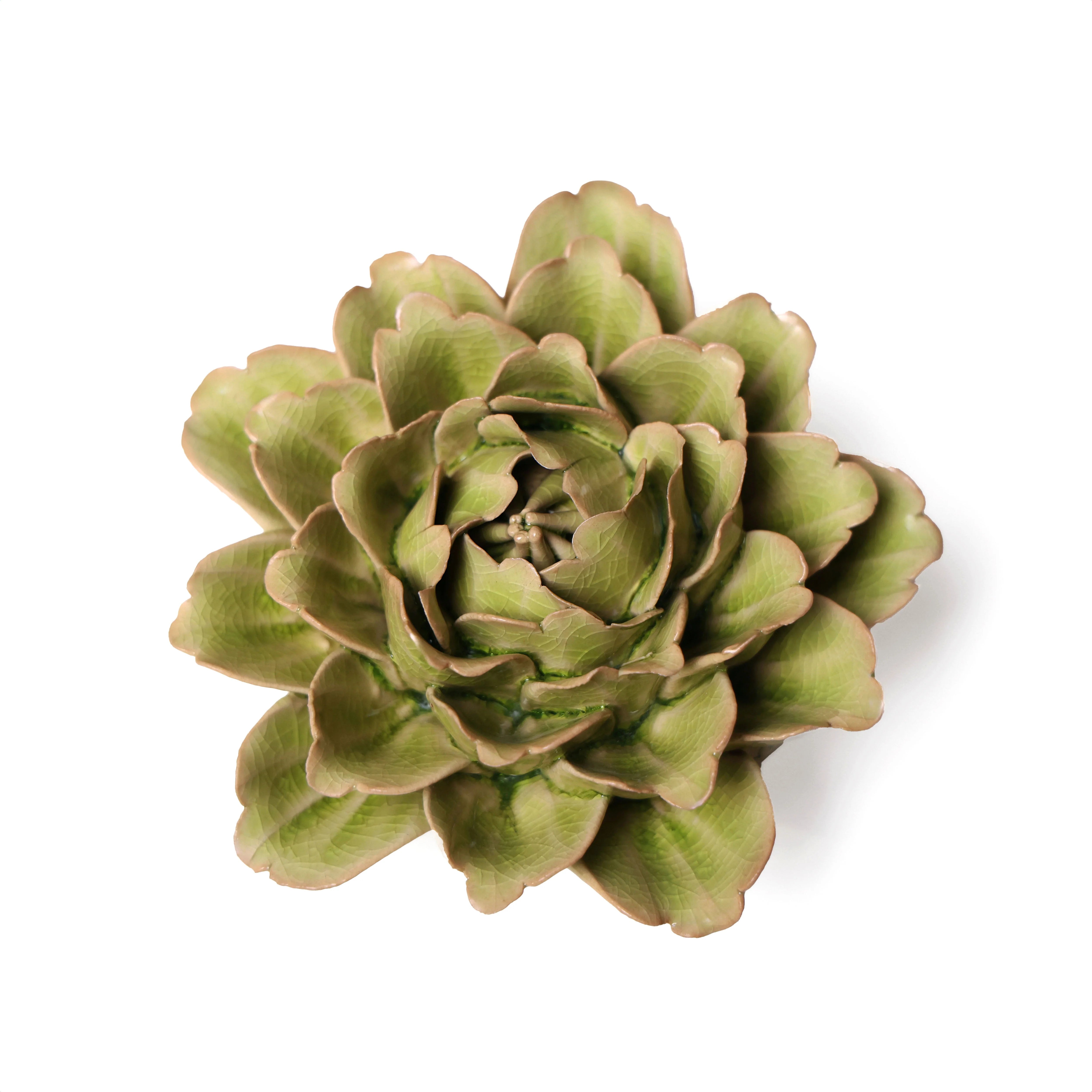 Large Green Flower Ceramic Wall Art - The Nancy Smillie Shop - Art, Jewellery & Designer Gifts Glasgow