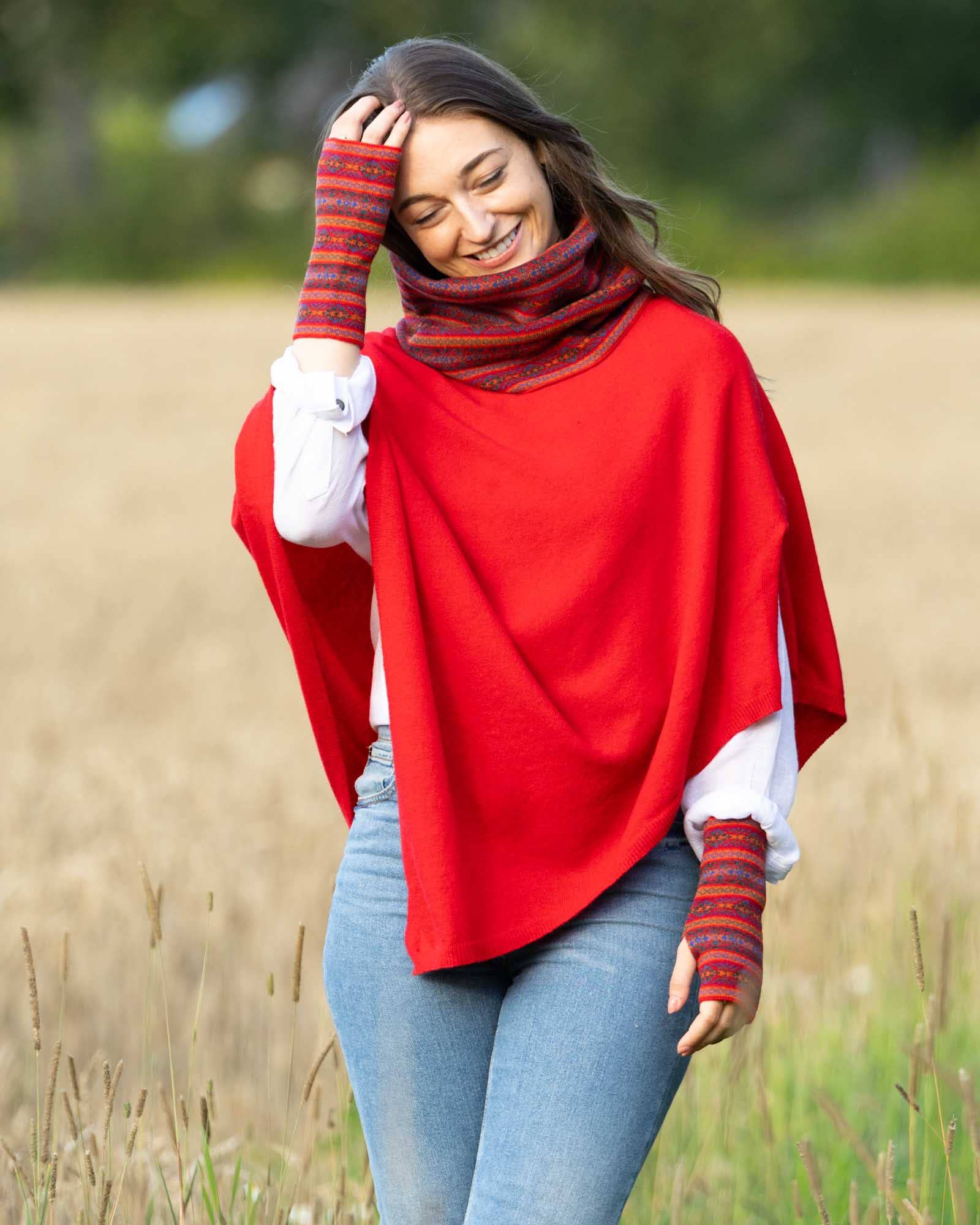 Classic Cashmere Blend Poncho: Forest Green | The Nancy Smillie Shop - Art, Jewellery & Designer Gifts Glasgow Scotland