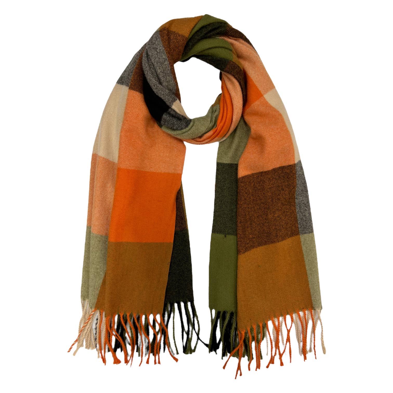 Classic colourful woolmix check scarf with tassels: Festive - The Nancy Smillie Shop - Art, Jewellery & Designer Gifts Glasgow