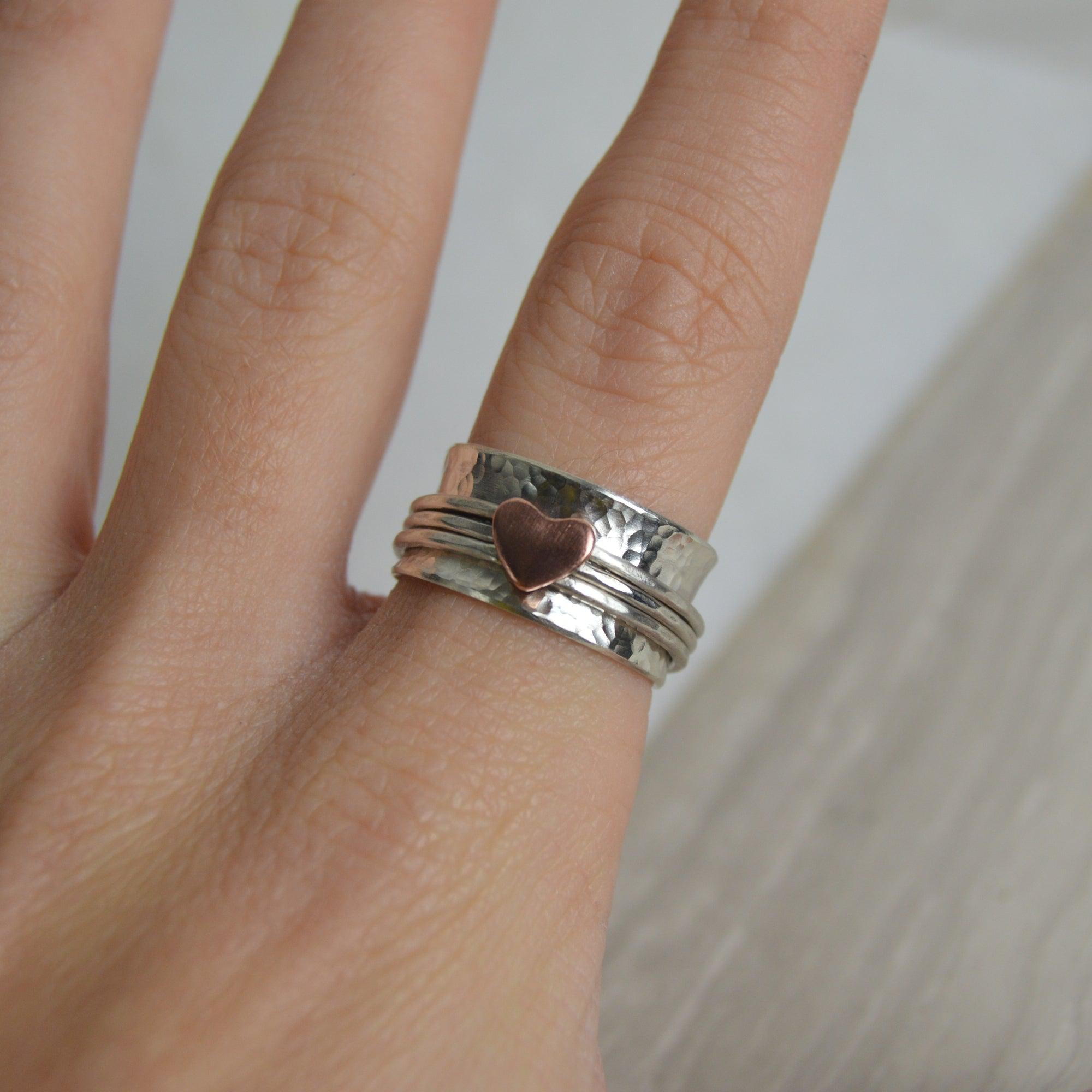 Copper Heart Spinning Ring - The Nancy Smillie Shop - Art, Jewellery & Designer Gifts Glasgow