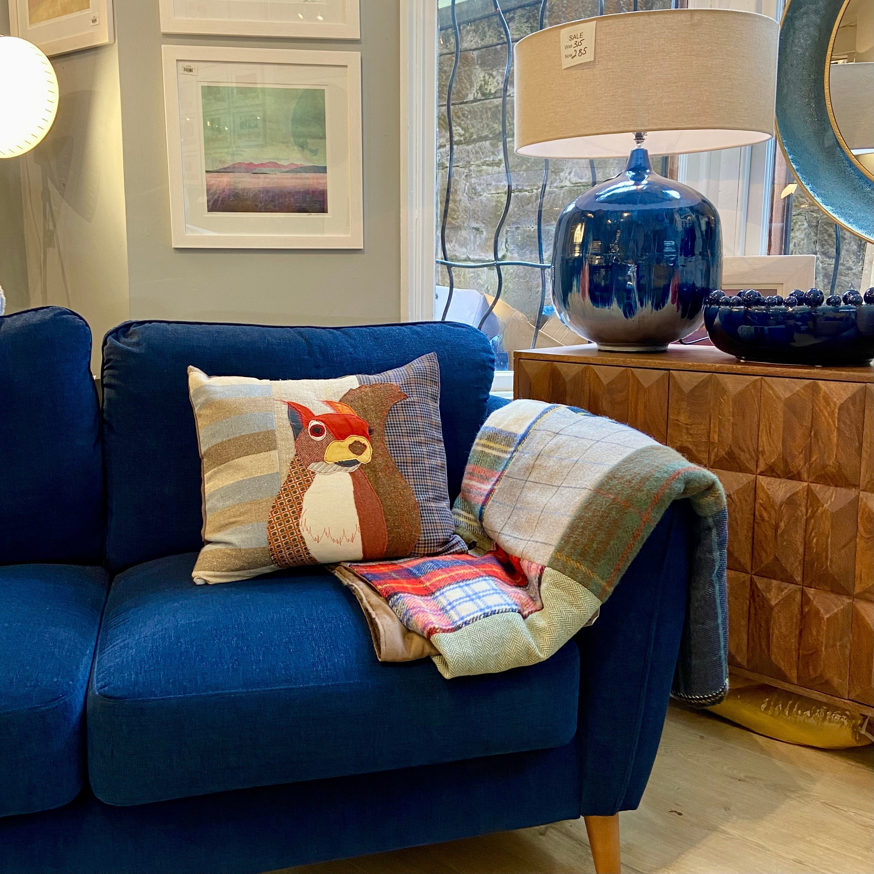 Copy of Blue Kensington Sofa - 2 Seater in stock in Blue - The Nancy Smillie Shop - Art, Jewellery & Designer Gifts Glasgow