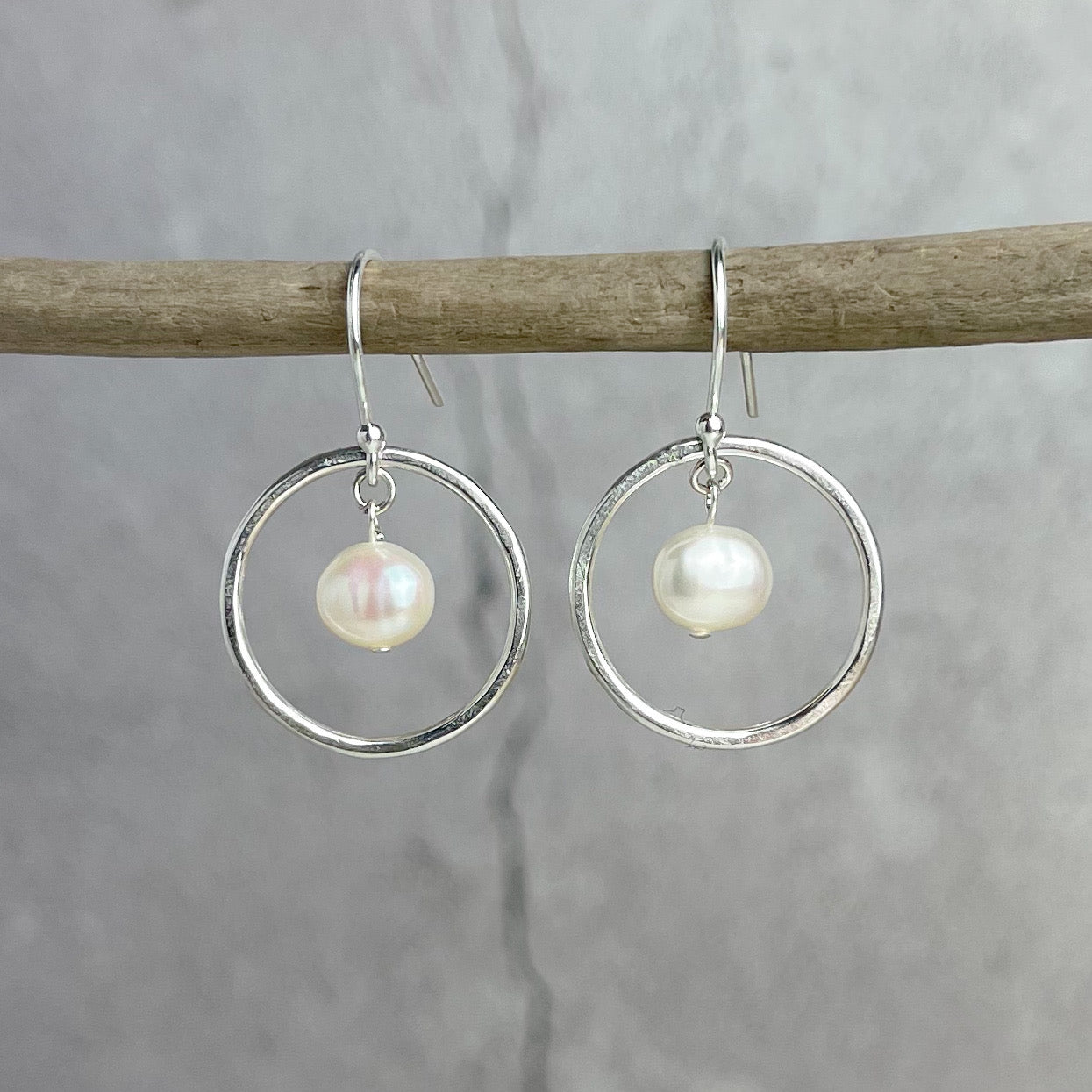 Cream Pearl Hoop Earrings - The Nancy Smillie Shop - Art, Jewellery & Designer Gifts Glasgow