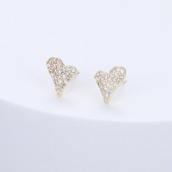 Crystal Heart Studs - The Nancy Smillie Shop - Art, Jewellery & Designer Gifts Glasgow