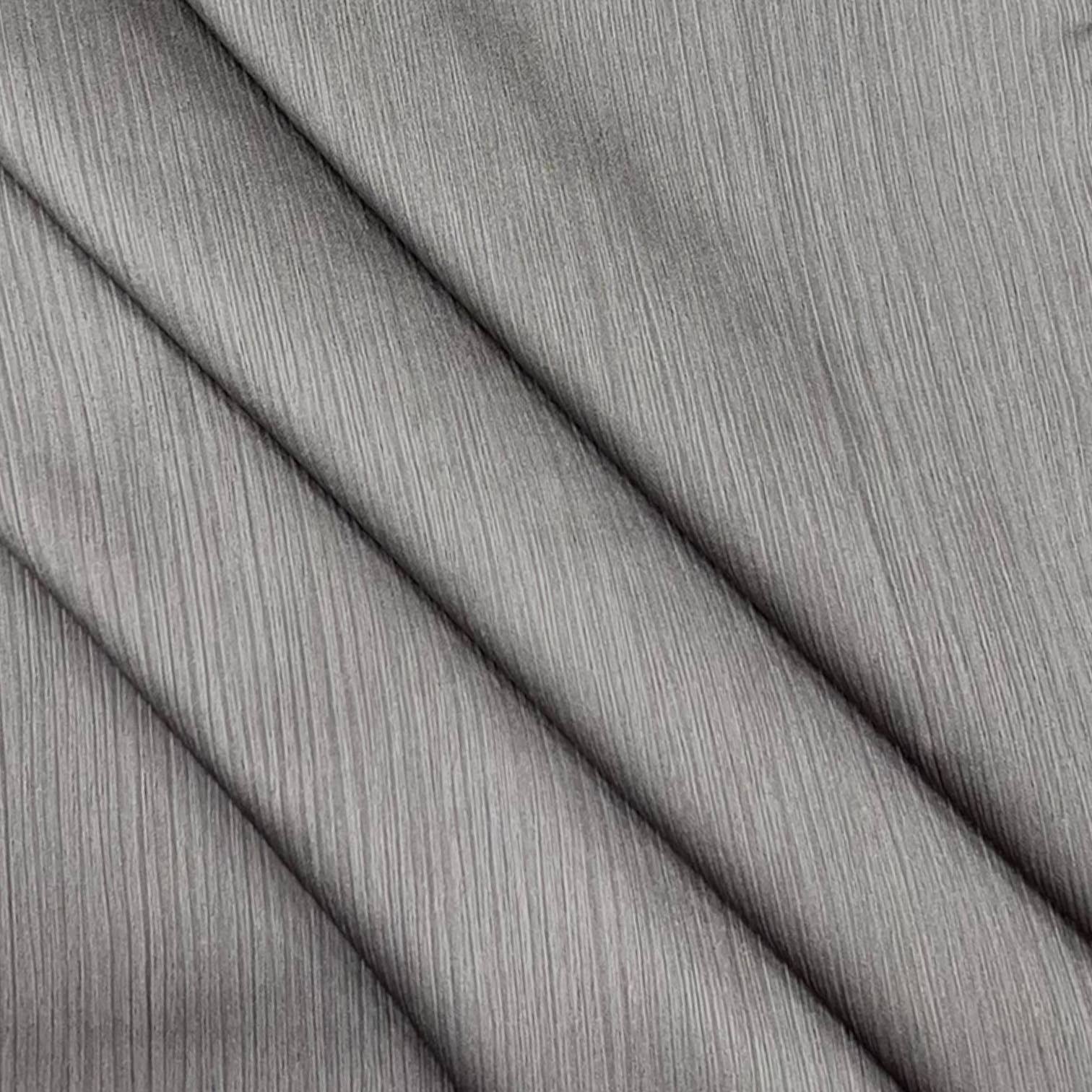 Plain Ribbed Long Satin Scarf: Grey