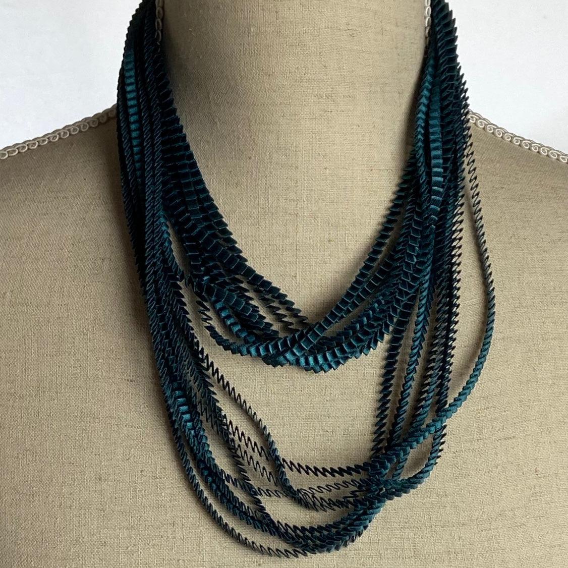 Dark Green Strand Necklace - The Nancy Smillie Shop - Art, Jewellery & Designer Gifts Glasgow