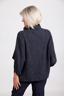 Dark Grey Poncho Top - The Nancy Smillie Shop - Art, Jewellery & Designer Gifts Glasgow