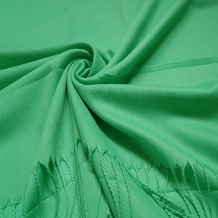 Plain cotton blend pashmina with tassels: Mint A10