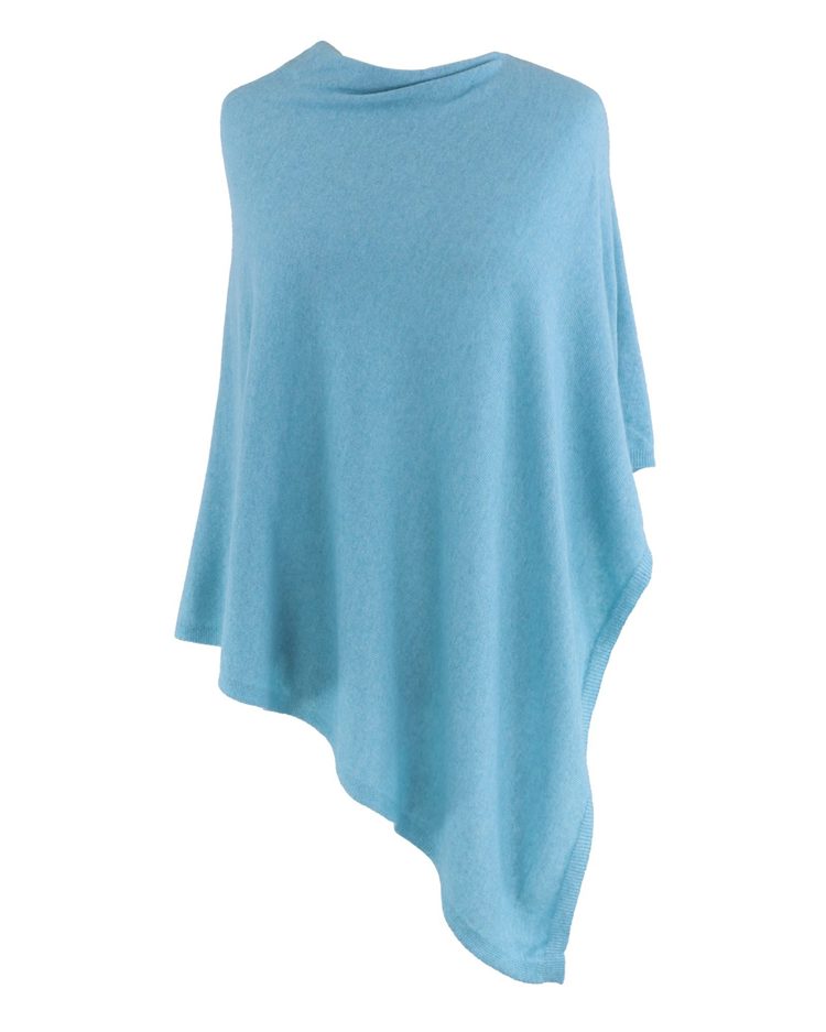 Duck Egg Blue Cashmere Blend Poncho - The Nancy Smillie Shop - Art, Jewellery & Designer Gifts Glasgow