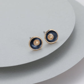 Gold Round Earrings | The Nancy Smillie Shop - Art, Jewellery & Designer Gifts Glasgow Scotland