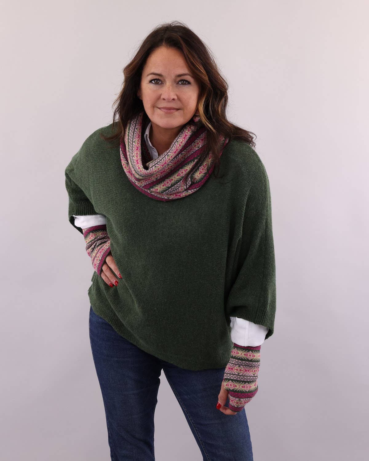 Cashmere Blend Boat Neck Tunic: Forest Green | The Nancy Smillie Shop - Art, Jewellery & Designer Gifts Glasgow Scotland