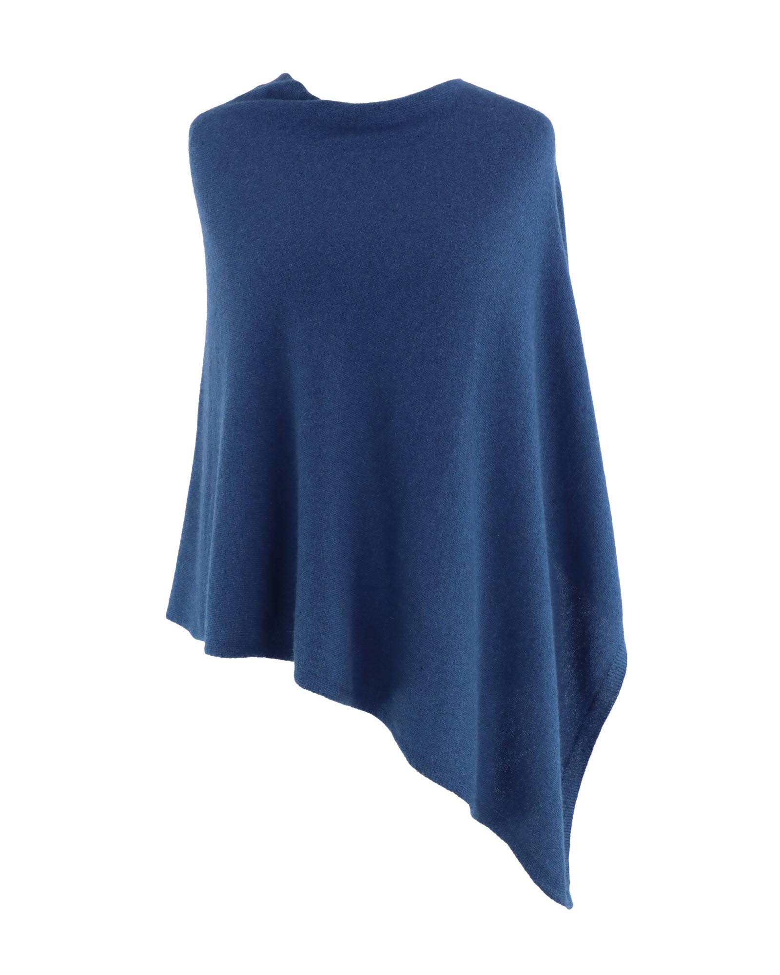 Classic Cashmere Blend Poncho: Silver