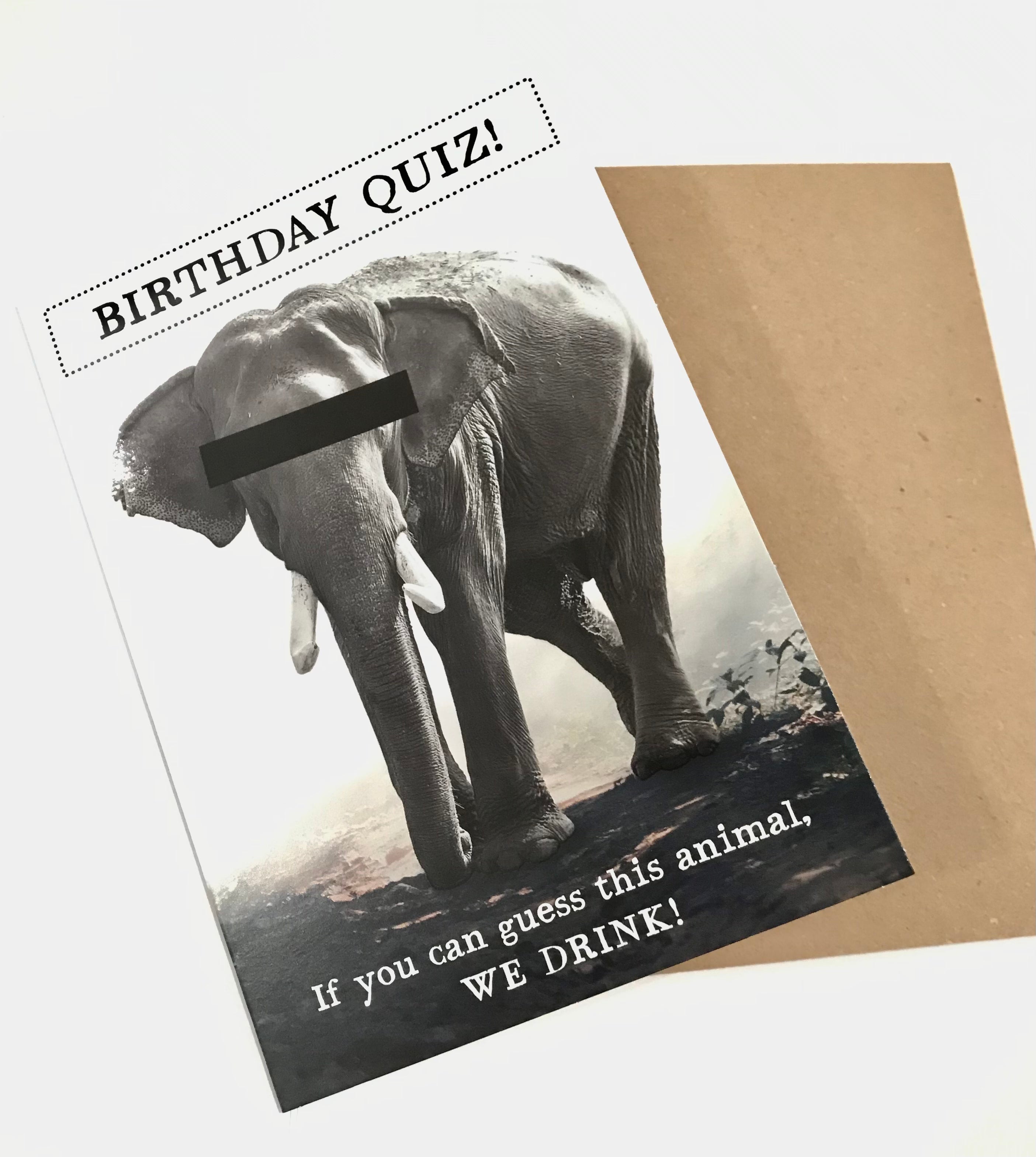 Elephant Birthday Quiz - The Nancy Smillie Shop - Art, Jewellery & Designer Gifts Glasgow