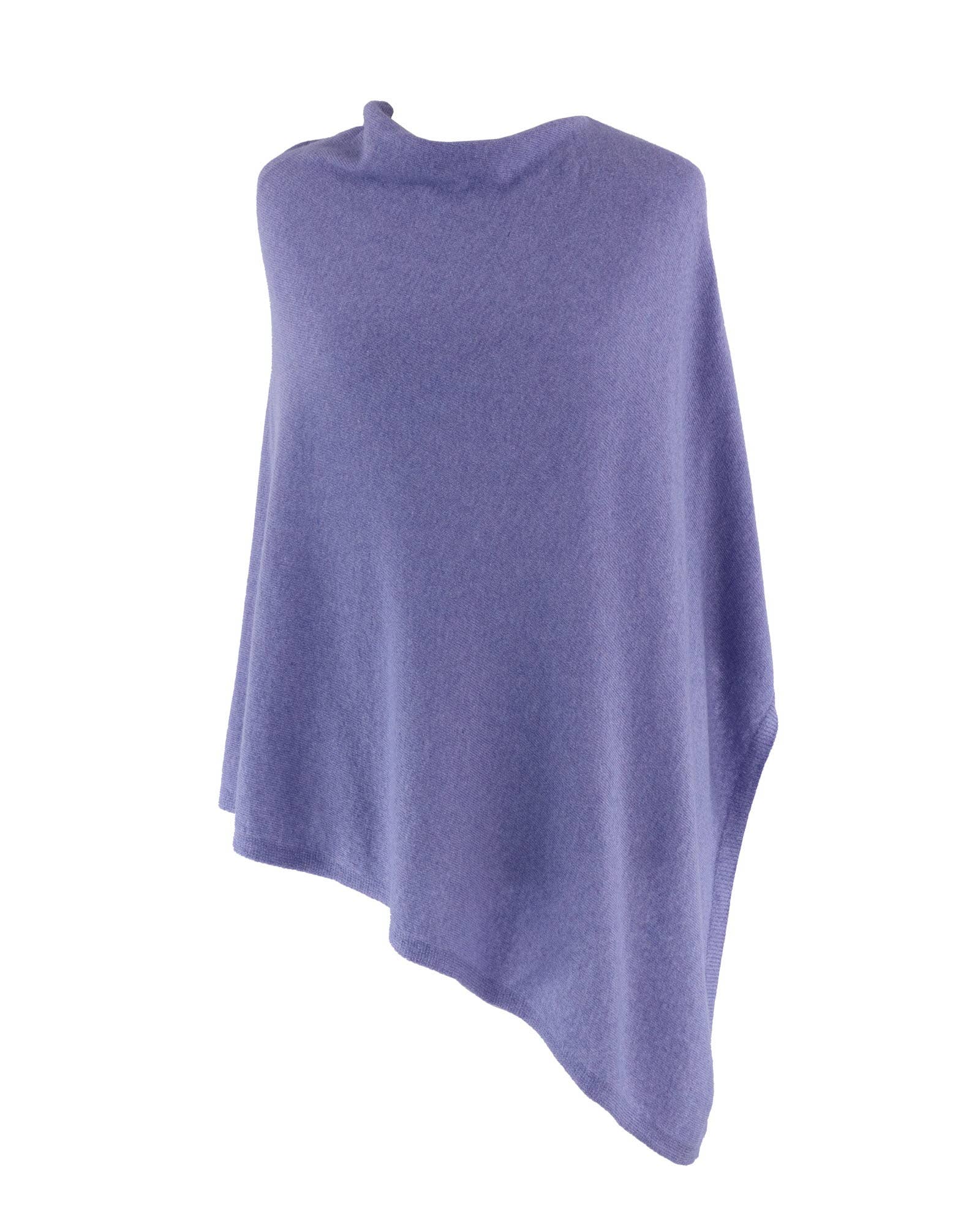 Classic Cashmere Blend Poncho: Silver