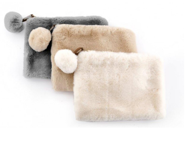 fake fur makeup bag