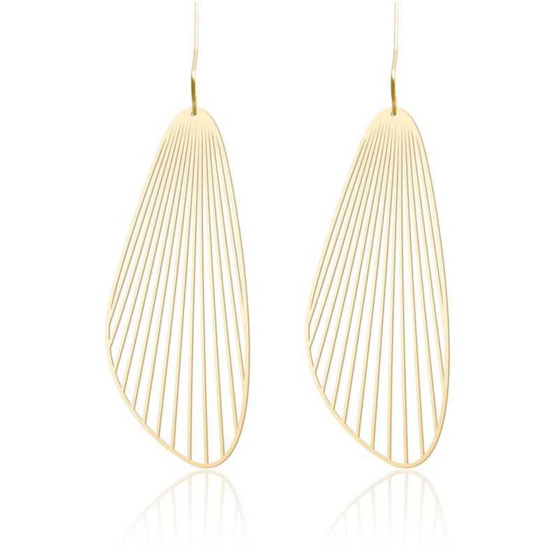 Fan Earrings M Gold - The Nancy Smillie Shop - Art, Jewellery & Designer Gifts Glasgow