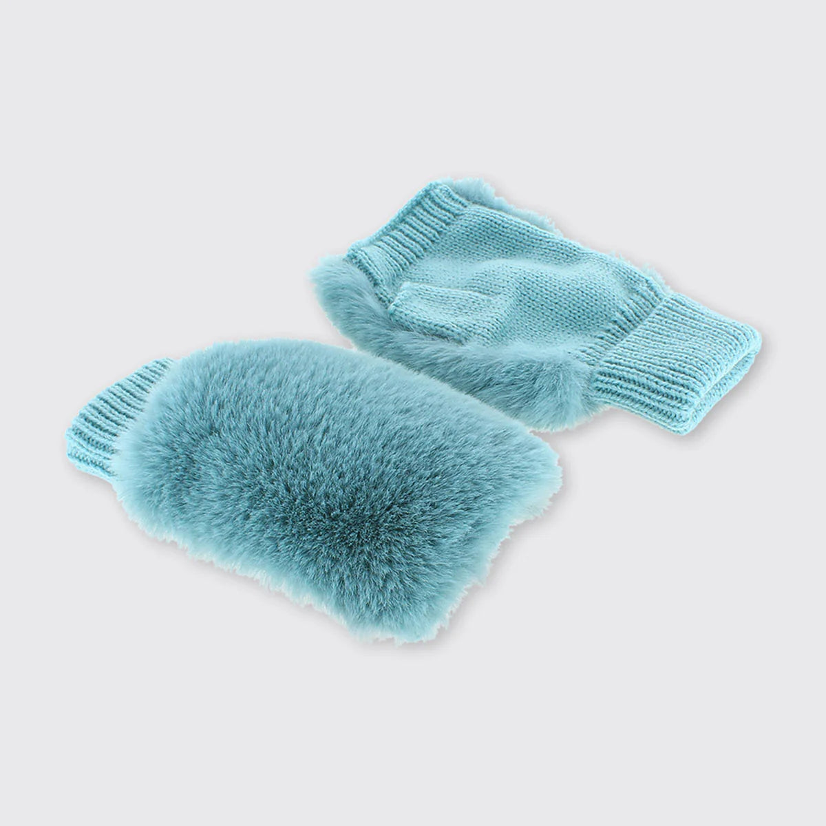 Blue Gloves with Fur Edge