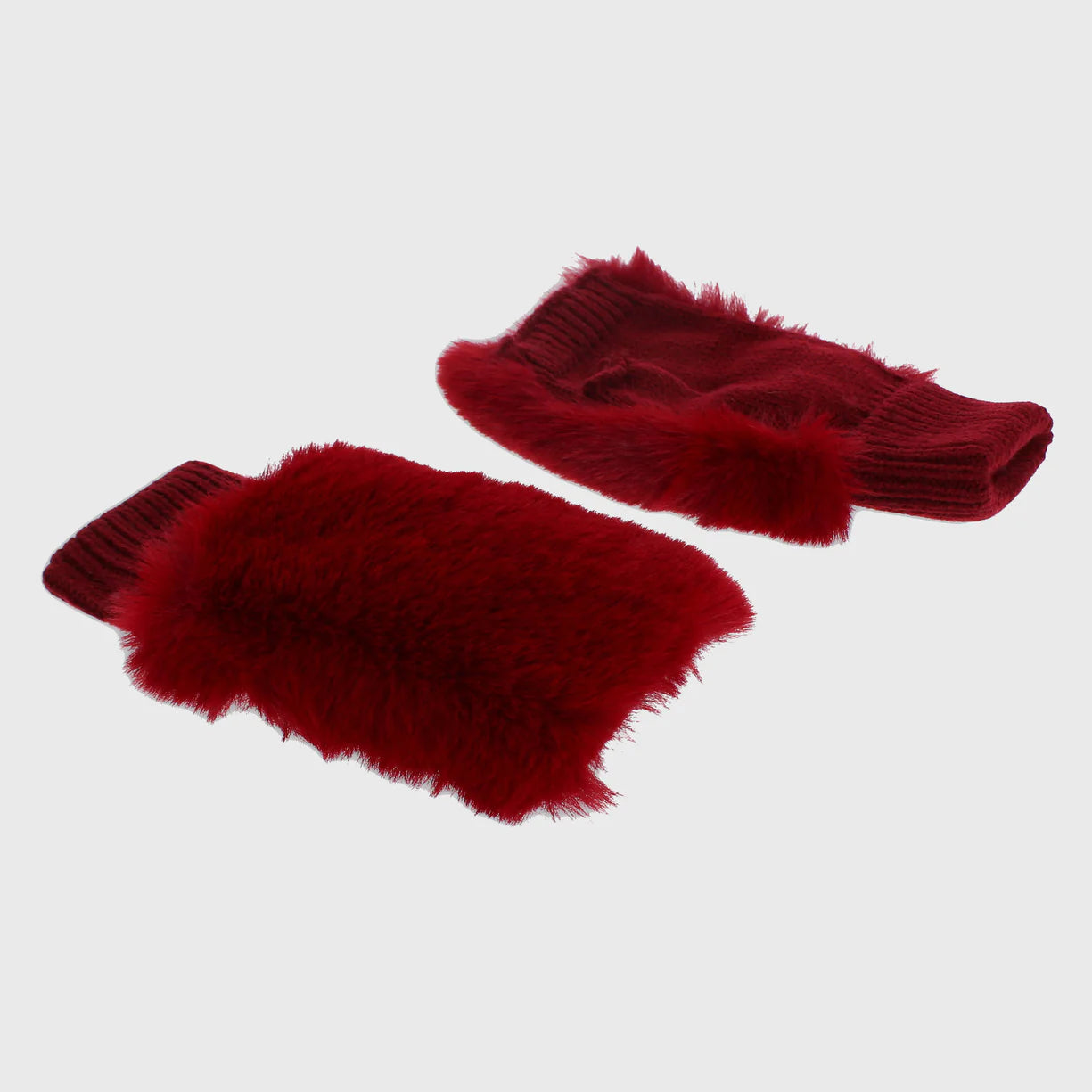 Scarlet Faux Fur Fingerless Gloves