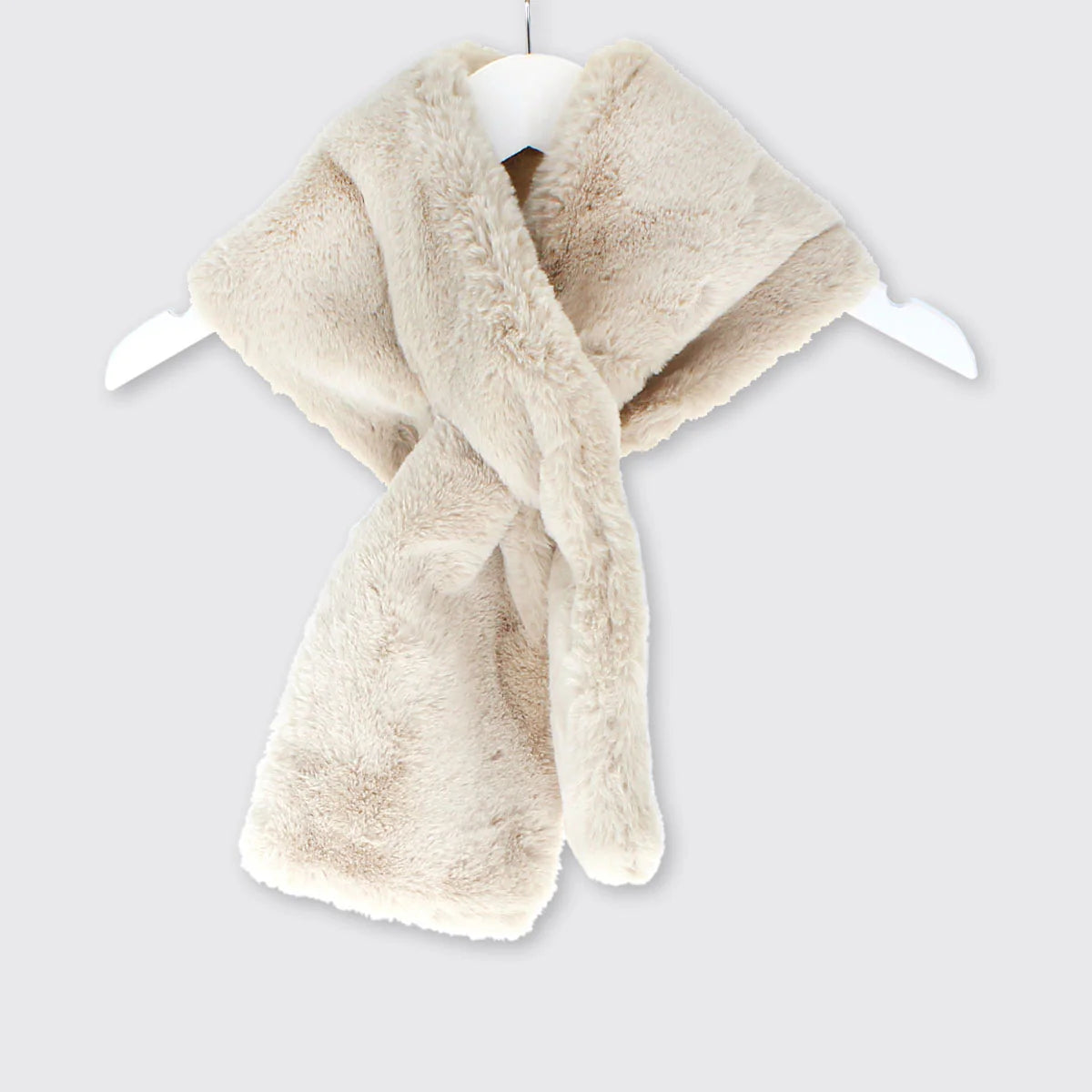 Mocha Cream Faux Fur Push Through Scarf