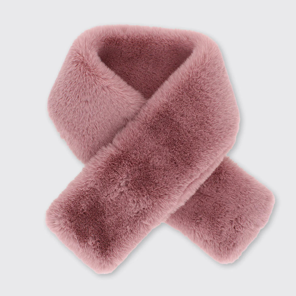 Pink Faux Fur Push Through Scarf