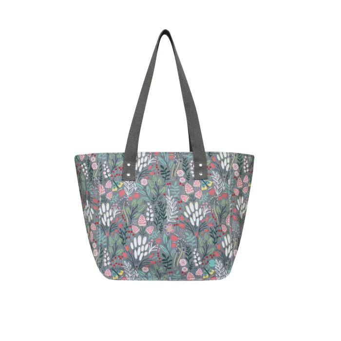 grey floral canvas tote bag | The Nancy Smillie Shop - Art, Jewellery & Designer Gifts Glasgow Scotland