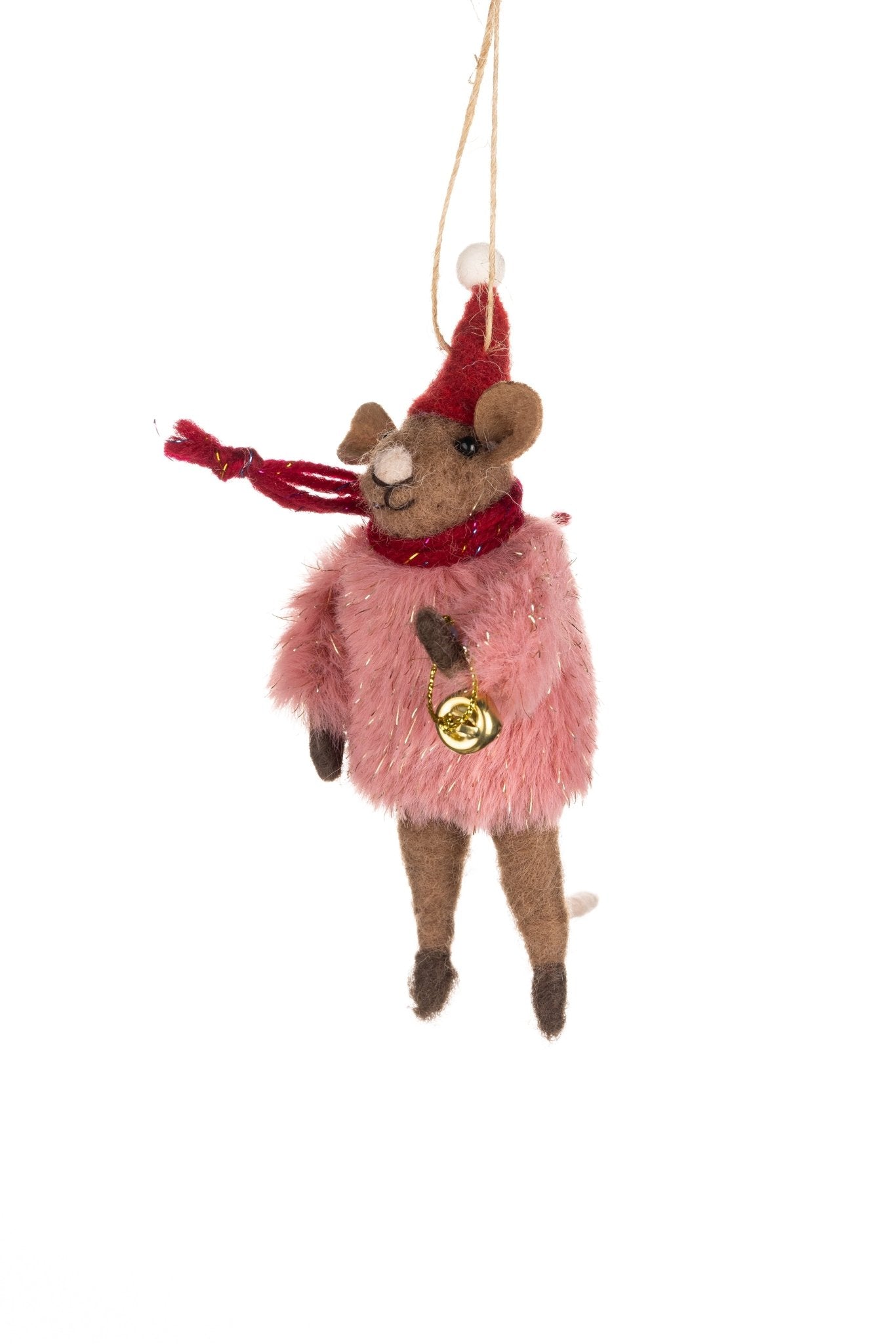 Fluffy Pink Jumper Mouse - The Nancy Smillie Shop - Art, Jewellery & Designer Gifts Glasgow