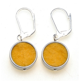 Yellow Round Felt Earrings