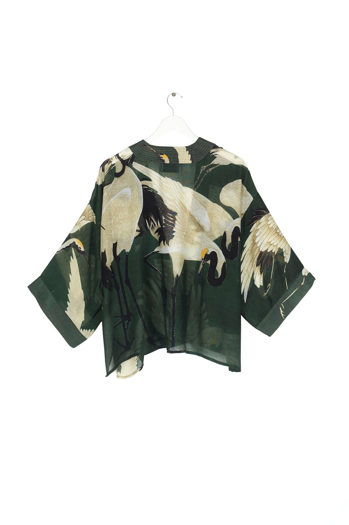 Forest Green Stork Kimono - The Nancy Smillie Shop - Art, Jewellery & Designer Gifts Glasgow