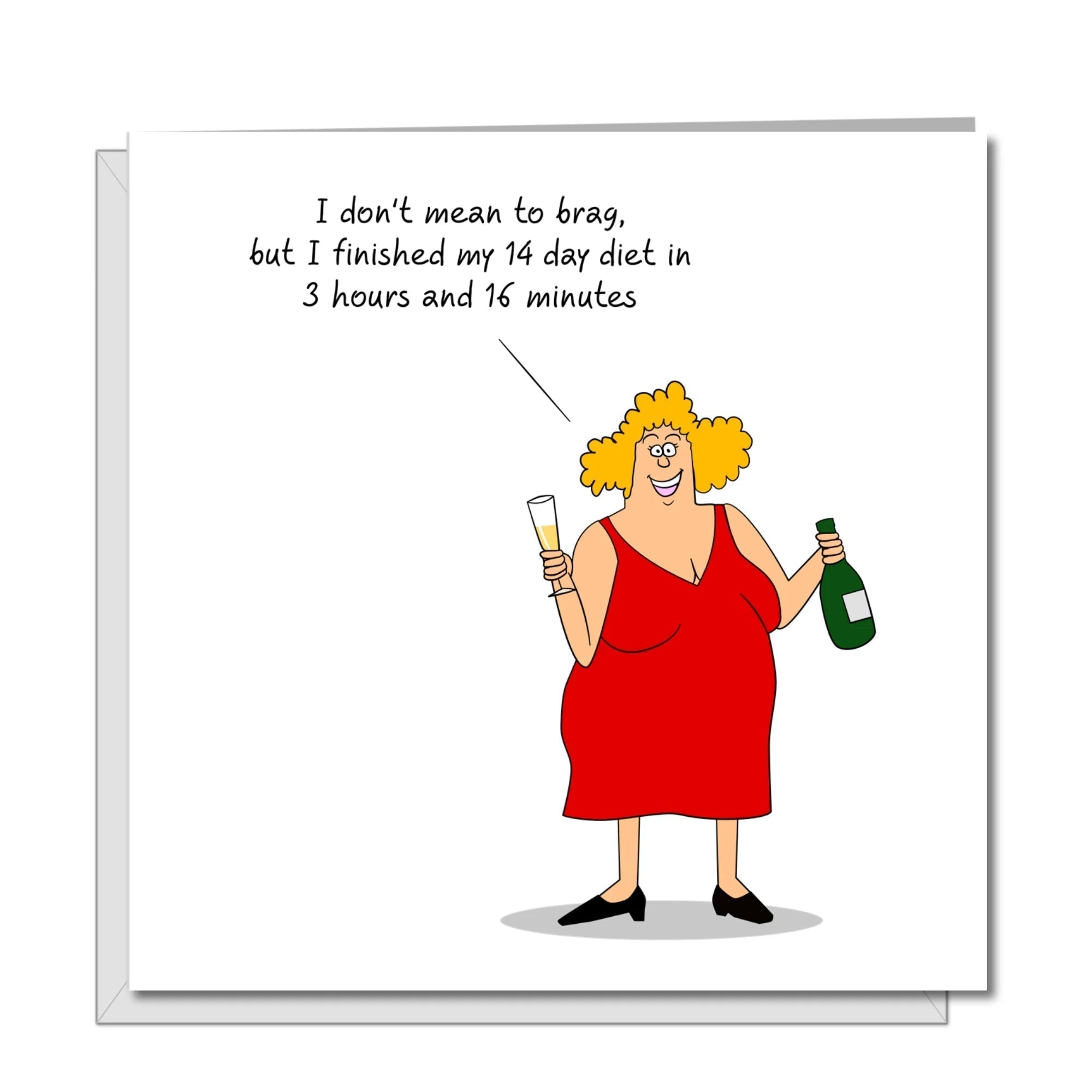 Funny Birthday Diet Card - The Nancy Smillie Shop - Art, Jewellery & Designer Gifts Glasgow