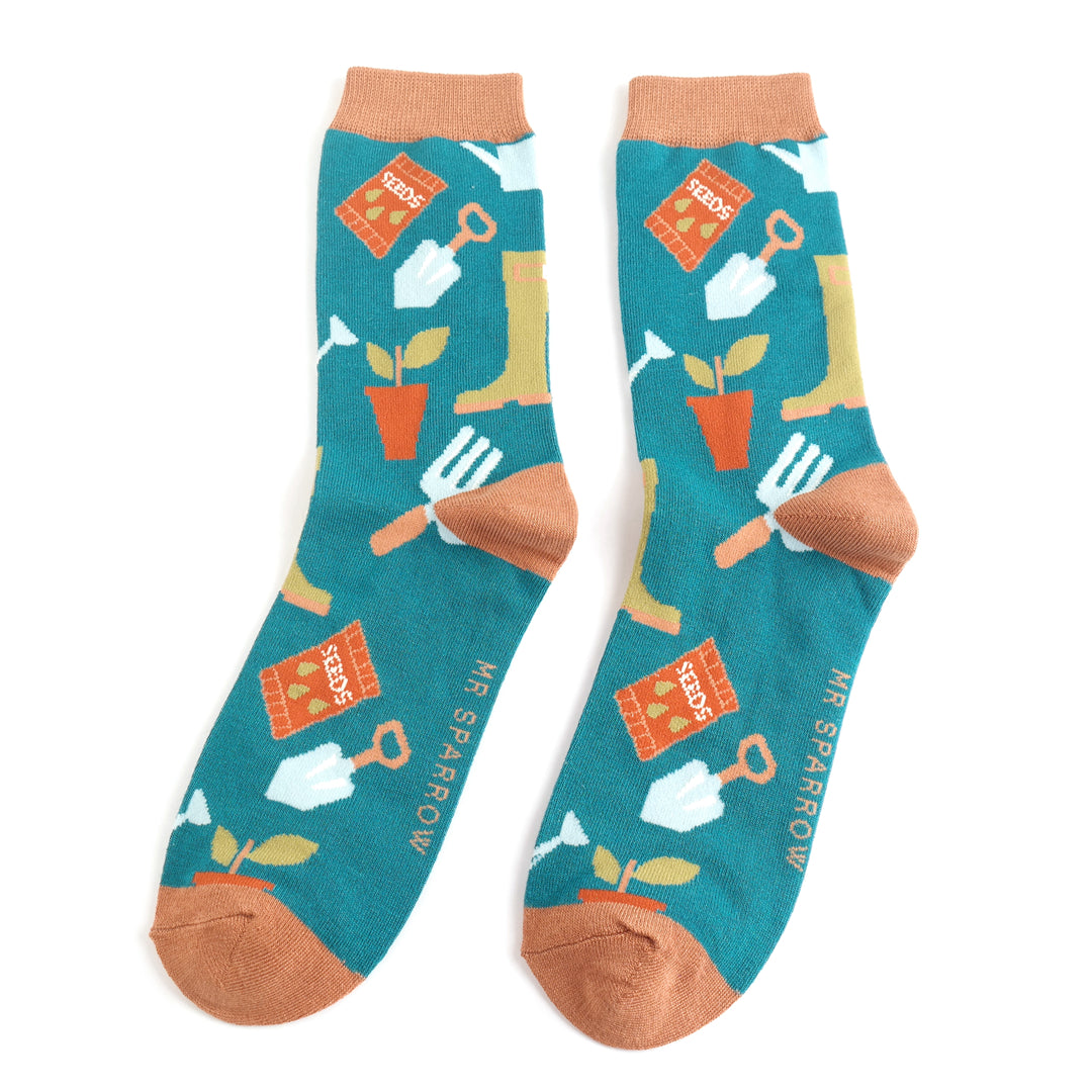 Gardening gear teal socks