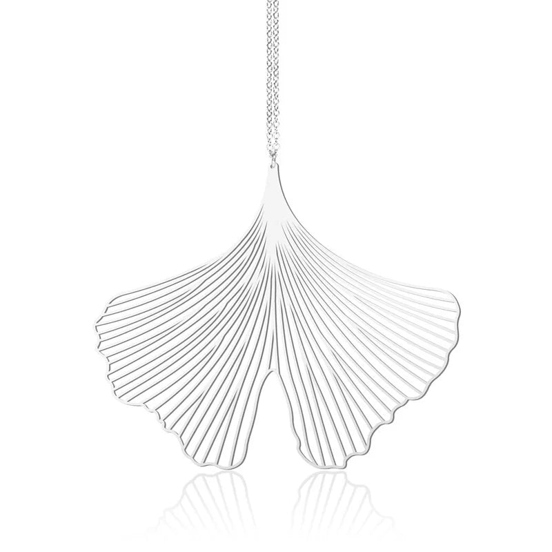 Ginkgo Pendant L Silver - The Nancy Smillie Shop - Art, Jewellery & Designer Gifts Glasgow