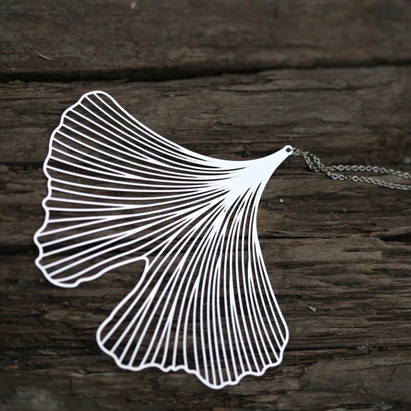 Ginkgo Pendant L Silver - The Nancy Smillie Shop - Art, Jewellery & Designer Gifts Glasgow