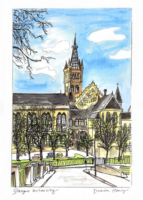 Large "Glasgow University" Framed Print - The Nancy Smillie Shop - Art, Jewellery & Designer Gifts Glasgow