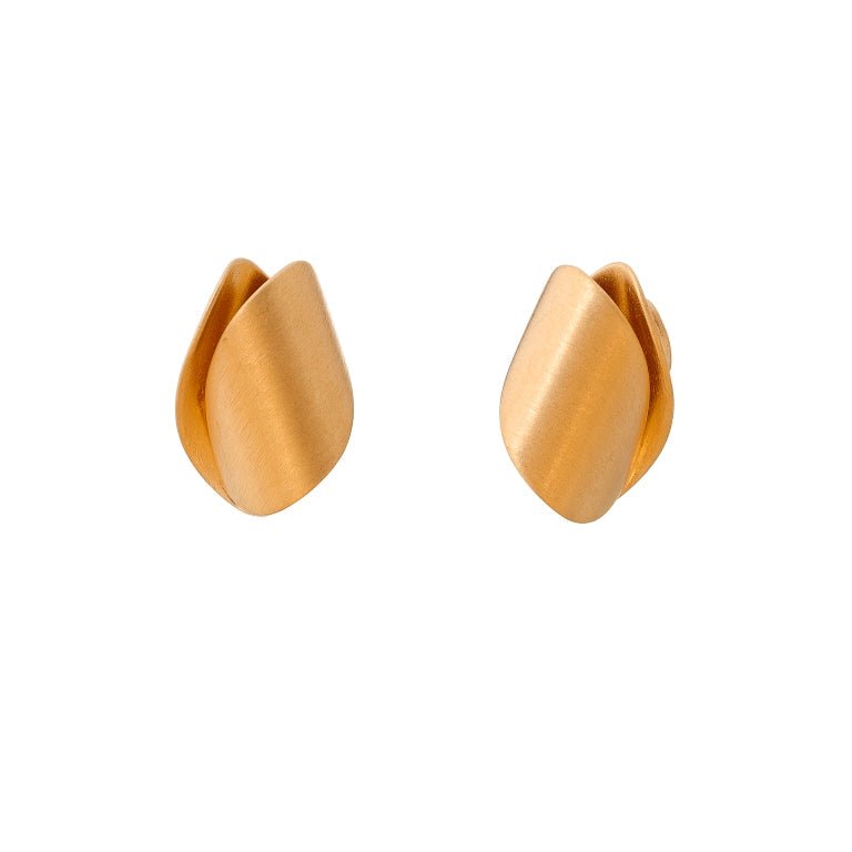 Gold Folded Stud Earrings - The Nancy Smillie Shop - Art, Jewellery & Designer Gifts Glasgow
